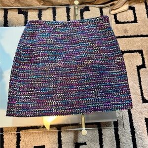 LOFT Vibrant Multicolor Tweed Mini Skirt